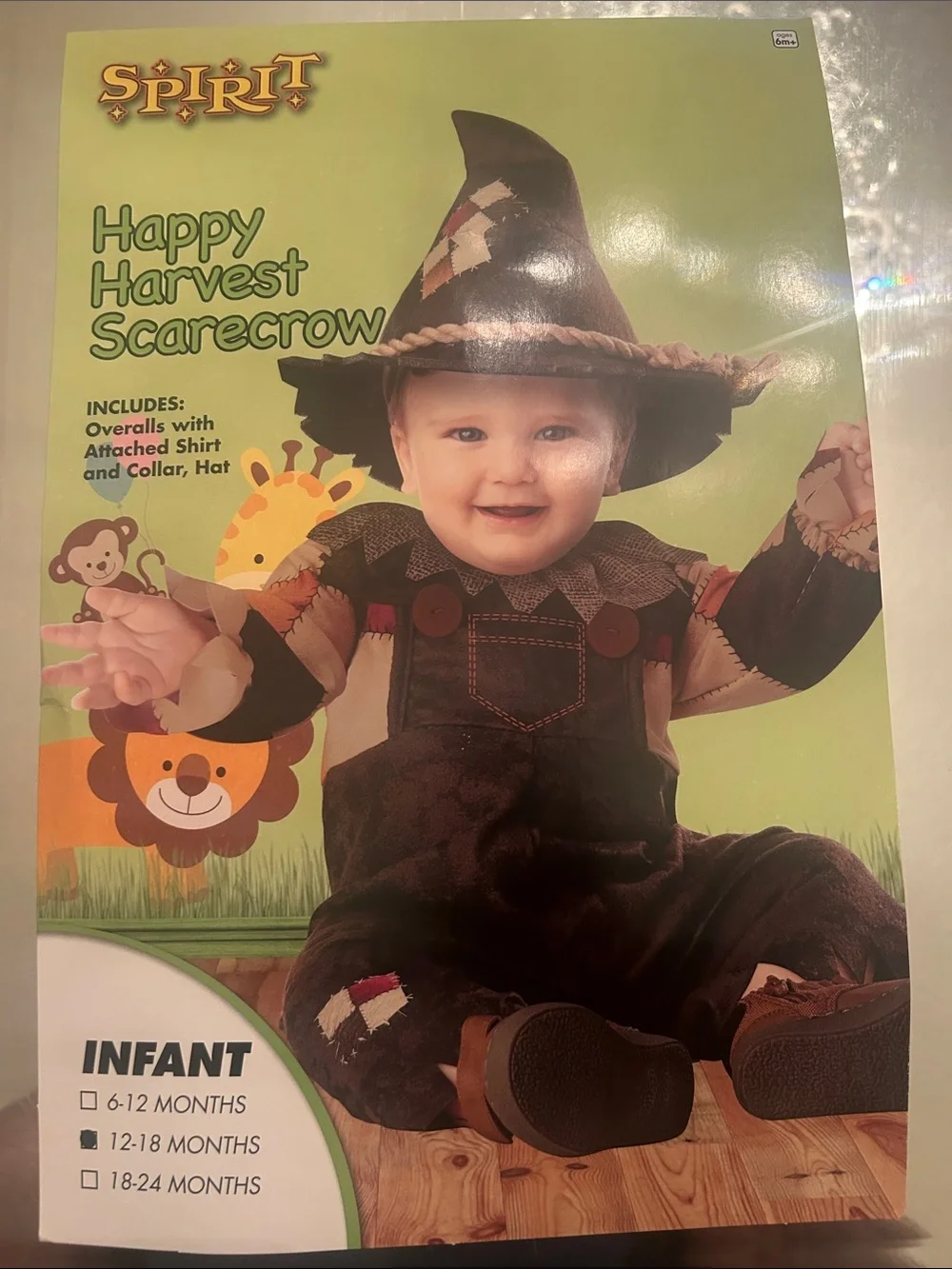 Spirit Infant Happy Harvest Scarecrow Costume - Brown, Tan, Orange Halloween